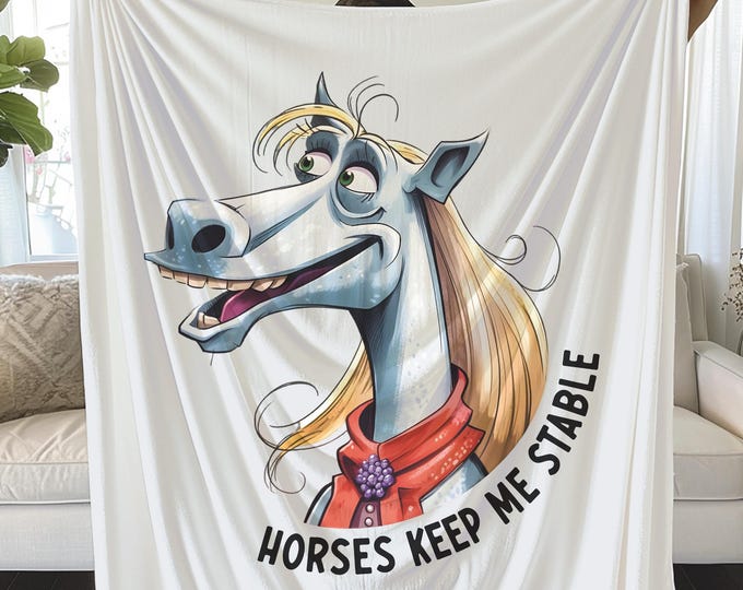 Horse Lover Plush Blanket: Equestrian Home Decor Throw
