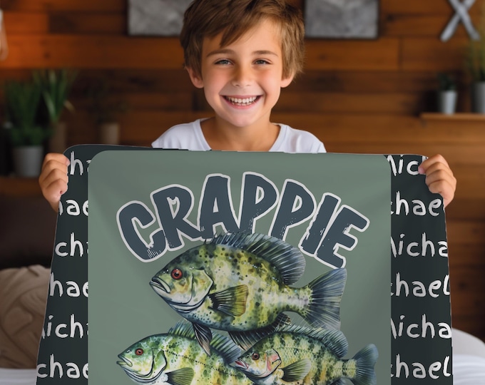 Personalized Crappie Fish Blanket: Custom Angler Gift