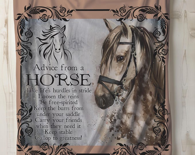 Advice From A Horse Plush Blanket: Cozy Throw for Equine Lovers