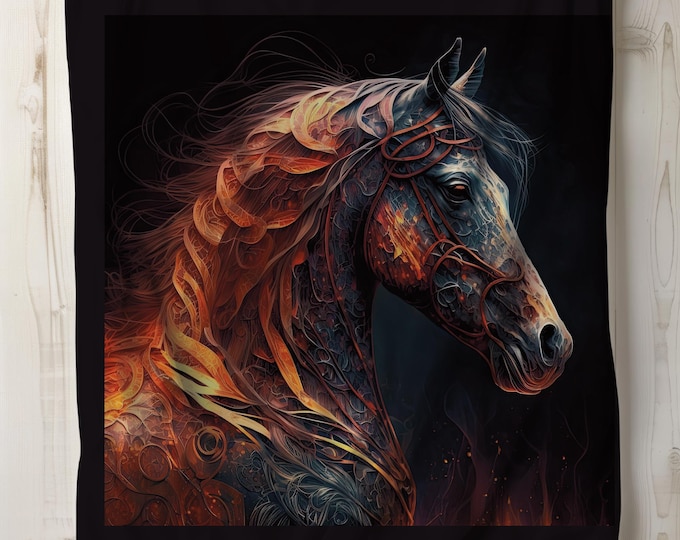 Horsehead Plush Blanket: Cozy Equine Throw