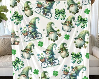 St. Patrick's Day Gnome Blanket: Cozy Shamrock Throw