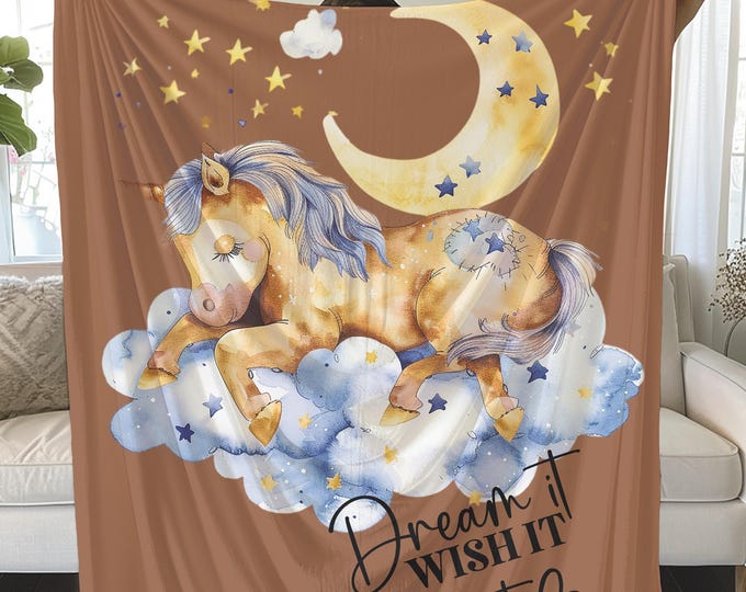 Dreamtime Pony Plush Blanket: Soft Equestrian Gift