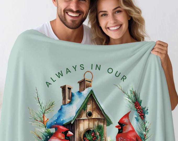 Cardinal Christmas Throw Blanket: Plush Winter Holiday Decor