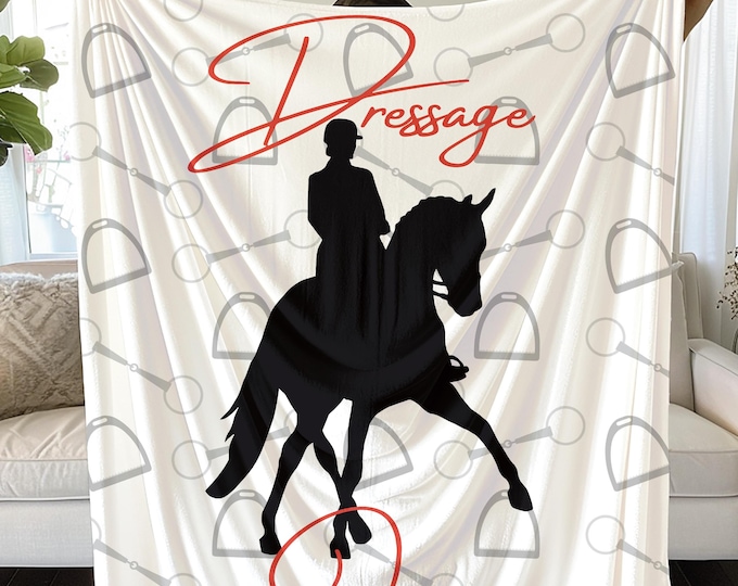 Dressage Queen Plush Blanket: Equestrian Horse Lover Gift