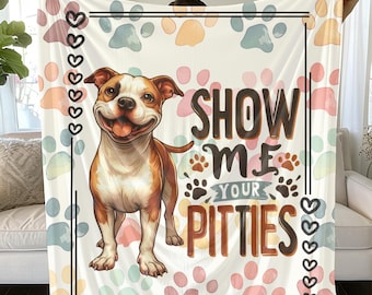 Show Me Your Pitties Plush Blanket: Cozy Dog Lover Throw