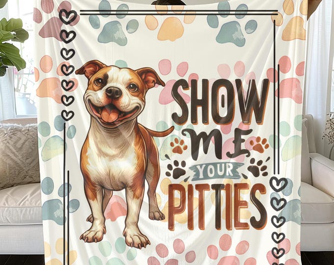 Show Me Your Pitties Plush Blanket: Cozy Dog Lover Throw