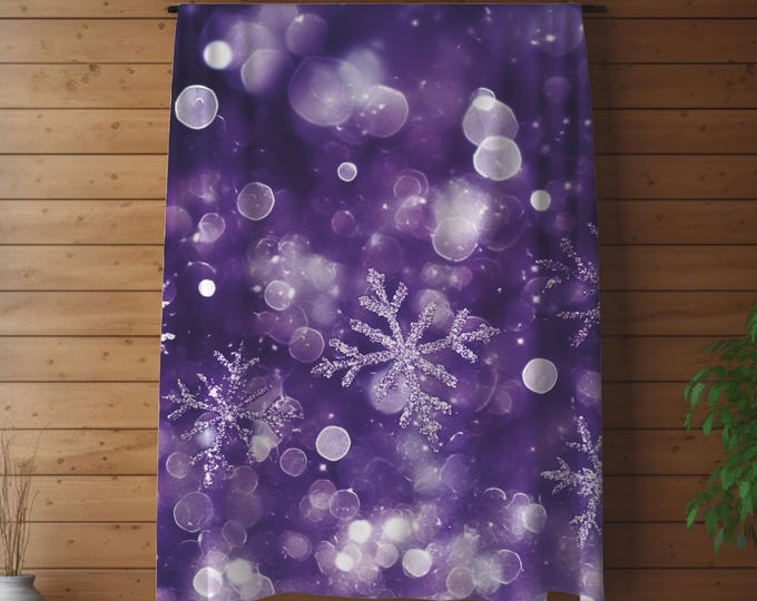 Purple Snowflake Blanket: Cozy Christmas Throw, Winter Decor