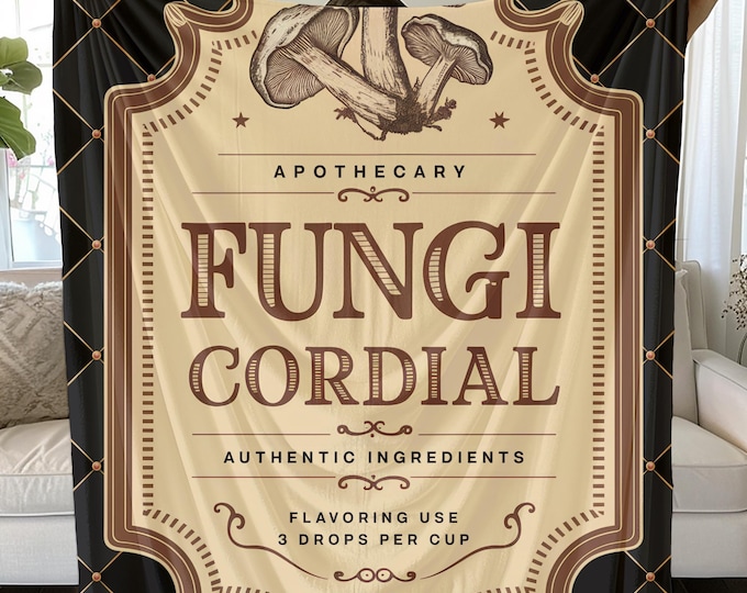 Fungi Cordial Blanket: Soft Plush Mushroom Decor Throw