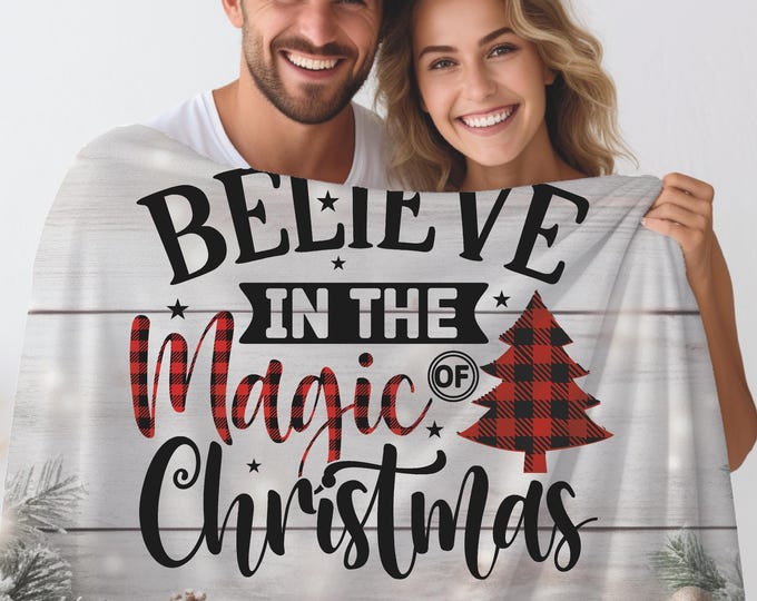 Believe in the Magic of Christmas Blanket: Holiday Cozy Throw