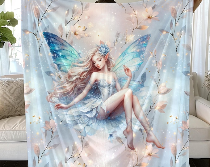 Blue Fairy Spring Blanket: Soft Cozy Throw