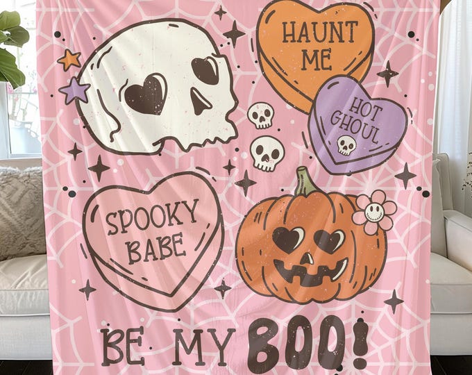 Be My Boo Halloween Plush Blanket: Cozy Autumn Throw