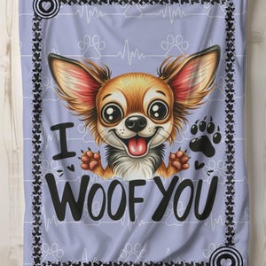 Woof You ブランケット | ペット愛好家のための柔らかいブランケット | 自宅や旅行用の快適な犬用ブランケット | 犬の飼い主に最適なギフト