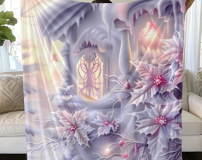 Lavender Winter Dream Blanket: Cozy Home Decor, Soft Plush Fleece