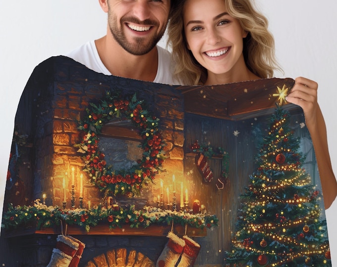 Christmas Fireplace Throw Blanket: Cozy Holiday Decor