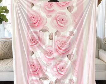 Pink Roses Blanket: Plush Valentine's Day Throw