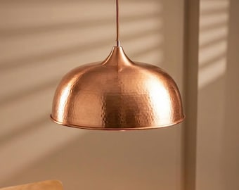 Hammered Matte Copper Pendant Light, Copper Fixtures Included