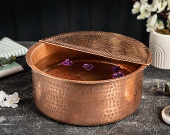 Custom Order for Christina - 16" Matte Copper Pedicure Bowl With Footrest