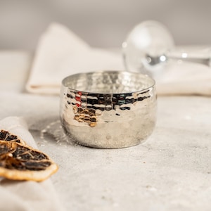 Hammered Small Silver Serving Bowl, 300 ml