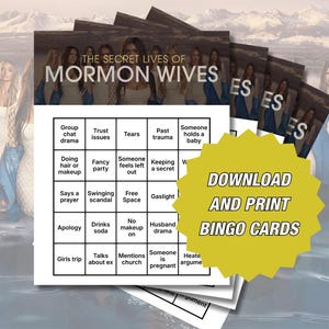 Secret Lives of Mormon Wives Bingo: Watch Party Game (Digital Download)