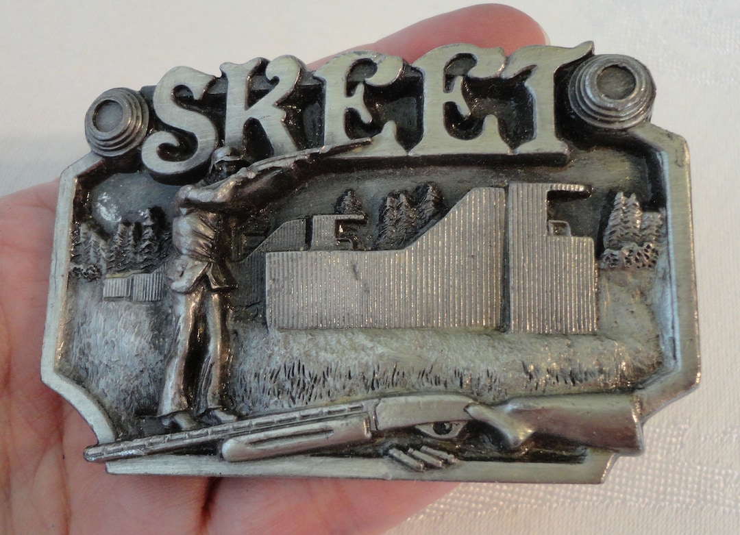 Vintage Skeet Shooting Pewter Belt Buckle Commemorative LTD Etsy