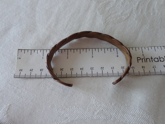 Vintage Solid Copper Cuff Bracelet Artisan Woven … - image 6