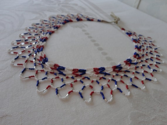 Vintage Artisan Southwestern Beaded Necklace Nati… - image 4