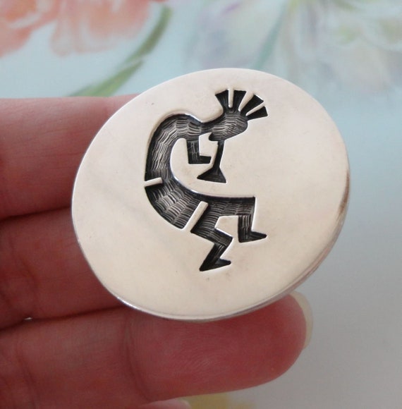 Notable Vintage Native American Navajo Sterling Silver Weaver Pin Notable Vintage Native American Navajo Sterling Silver Weaver Pin