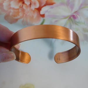 Vintage Copper Cuff Bracelet Solid Copper Unisex Copper Cuff Bracelet Shiny Copper Cuff Simplistic Minimalist Design Size 7