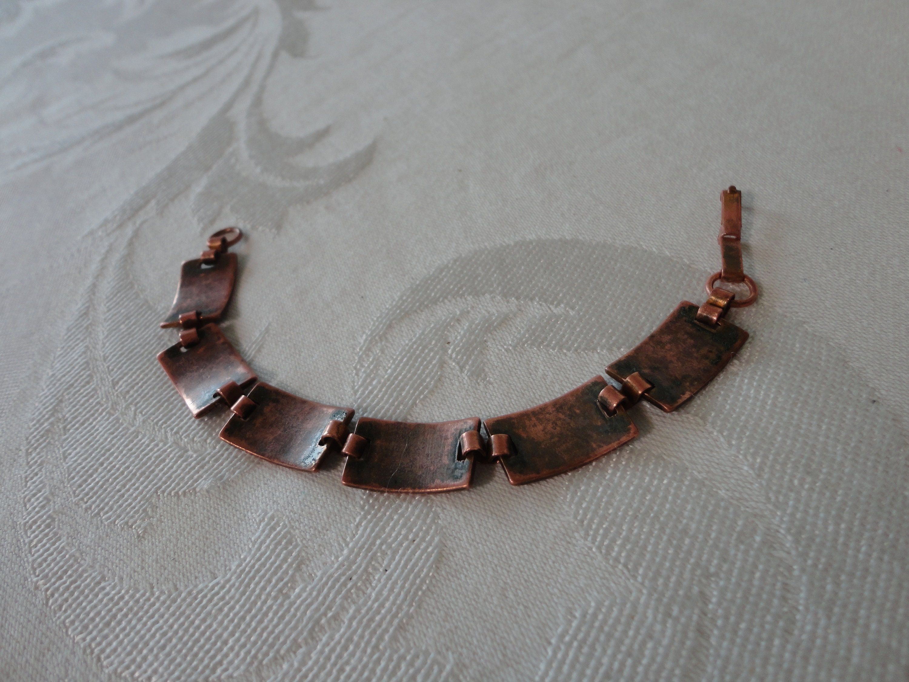 Vintage 1960s Bell Trading Post Solid Copper Bracelet Bell