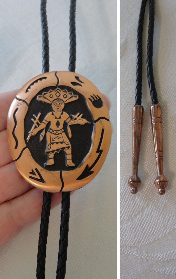 Vintage 1960s Bell Trading Post Solid Copper Bolo 