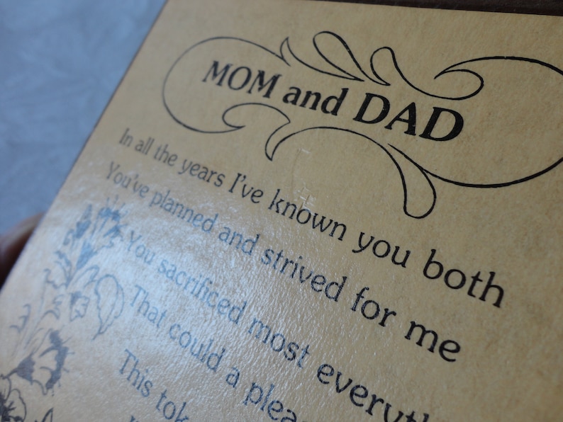 Vintage mom and Dad Heartfelt Message Wooden Wall - Etsy