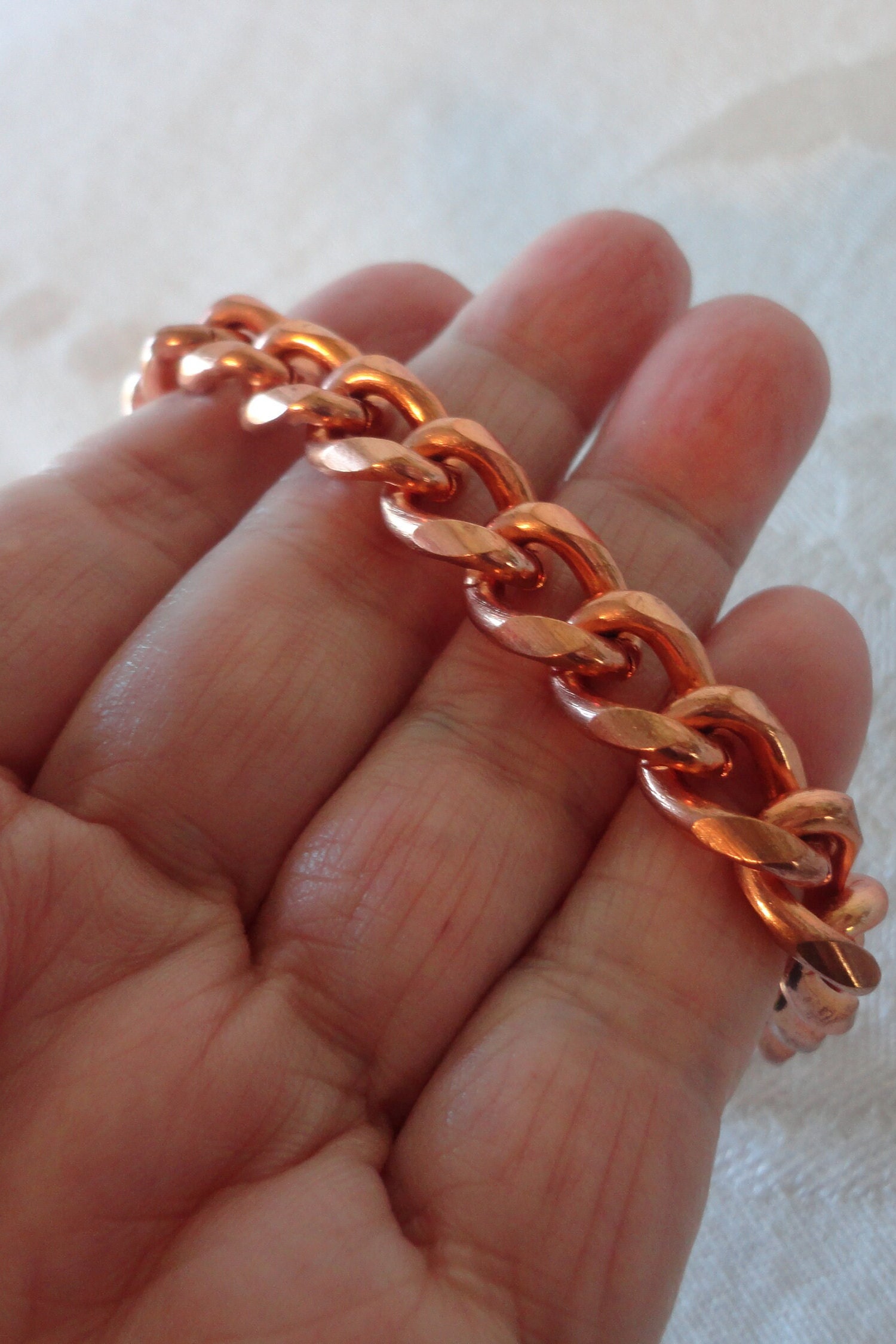 Vintage Unisex Copper Chain Link Bracelet