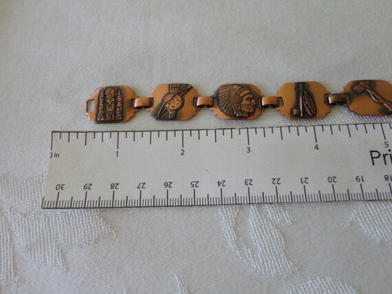 Vintage Solid Copper Native American Panel Link B… - image 8