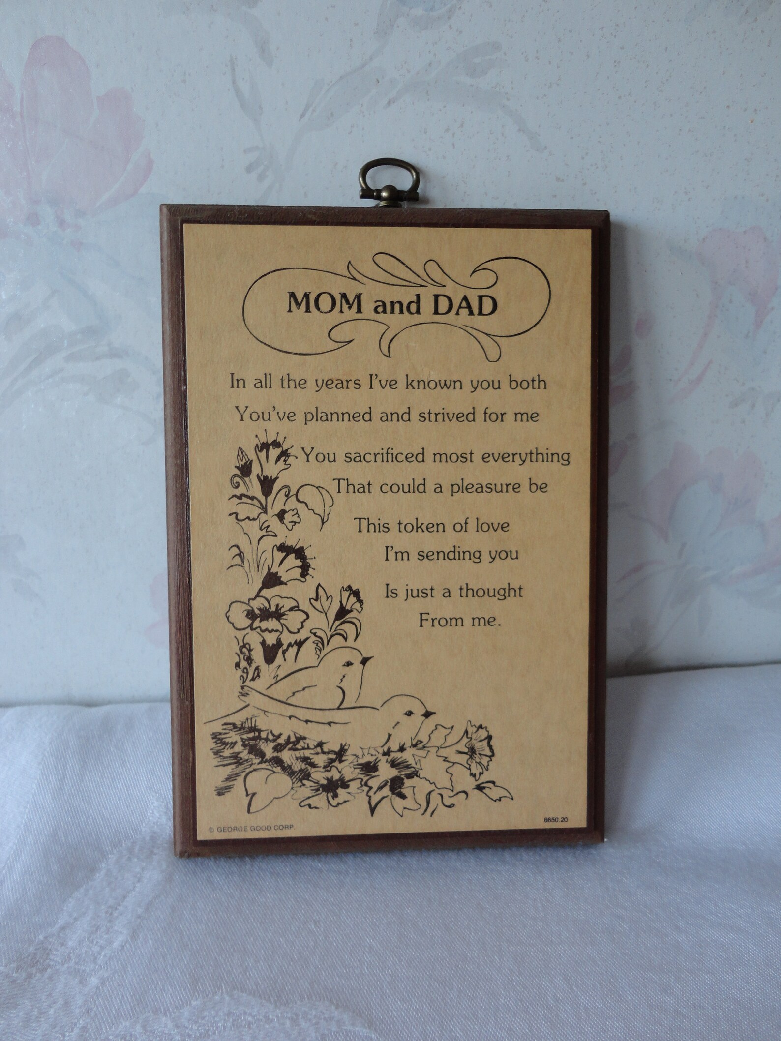 Vintage mom and Dad Heartfelt Message Wooden Wall | Etsy