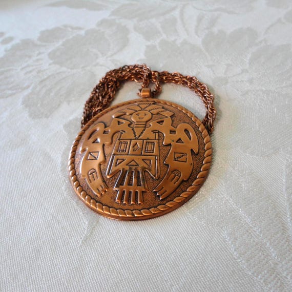 1950s Bell Trading Post Solid Copper Kachina Pend… - image 2