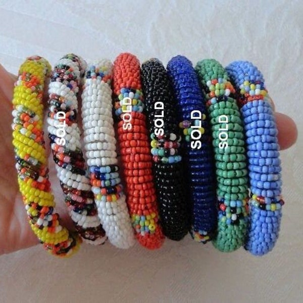 Choice Vintage Maasai African Beaded Bangle Bracelet African Seed Bead Beadwork Assorted Bangle Bracelets Jewelry