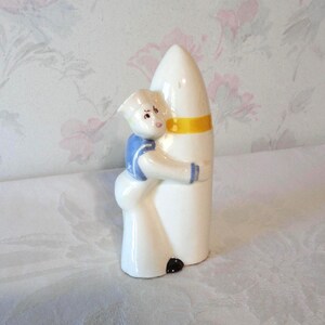 RARE Block Pottery California Planter Vase 1942 WWII Era United States Navy Sailor Hugging A Torpedo Planter/Vase Made in USA ©1942 Estate