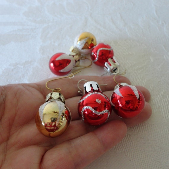 Glittery Christmas Ball Earrings SET of THREE Fun… - image 2