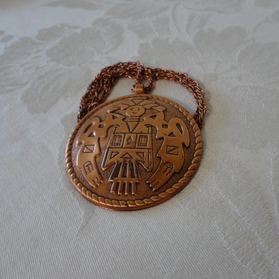 1950s Bell Trading Post Solid Copper Kachina Pend… - image 3