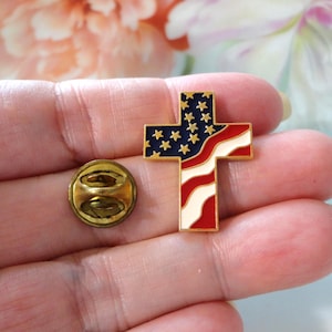 Vintage Red Cross Pin - Etsy