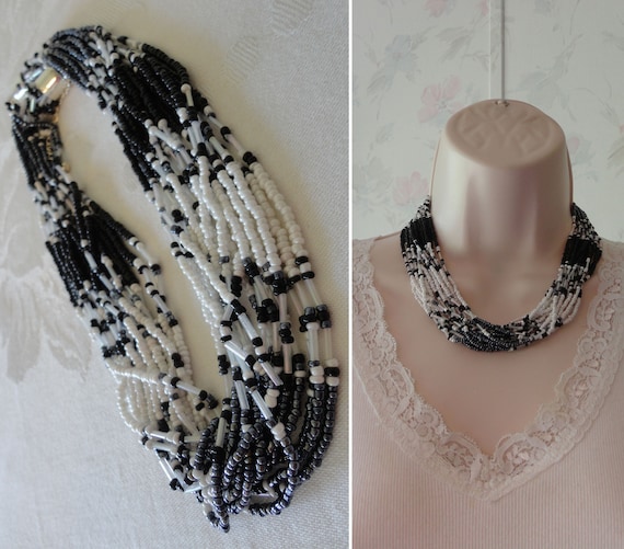Bugle bead deals necklace