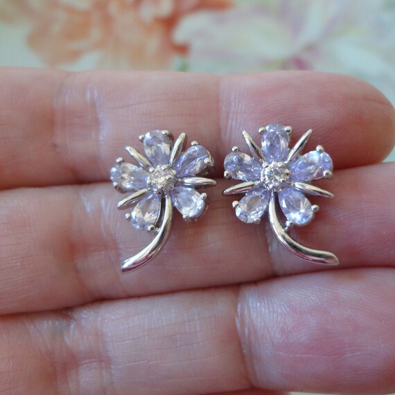 Ross Simons Sterling Silver CZ Flower Earrings La… - image 5