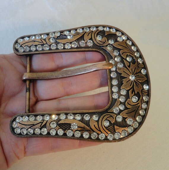 Cross Floral Belt Buckle Silver tone - Western Style Buckle