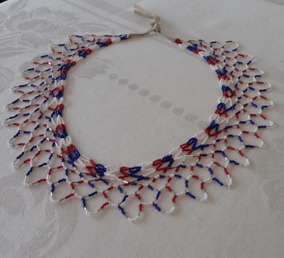 Vintage Artisan Southwestern Beaded Necklace Nati… - image 2