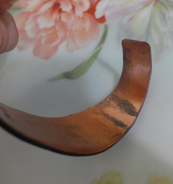 Vintage Solid Copper Cuff Traditional Native Amer… - image 6