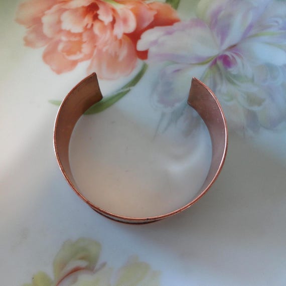 Vintage Solid Copper & Brass Cuff Bracelet Artisa… - image 4