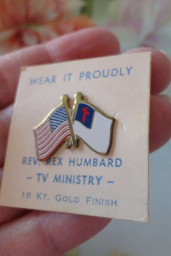 RARE Vintage Rev Rex Humbard American Flag & Chris