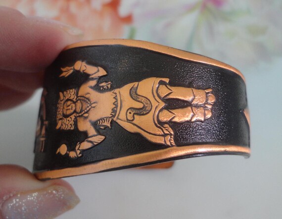 Vintage Solid Copper Cuff Traditional Native Amer… - image 3