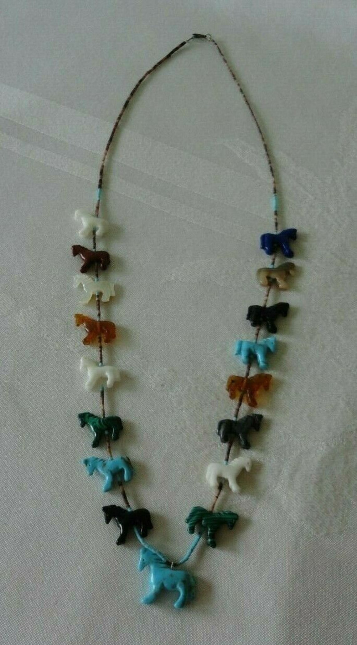 Vintage Zuni Native American HORSE Carved Fetish Necklace Etsy