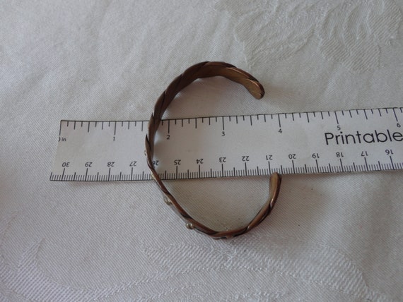 Vintage Solid Copper Cuff Bracelet Artisan Woven … - image 7